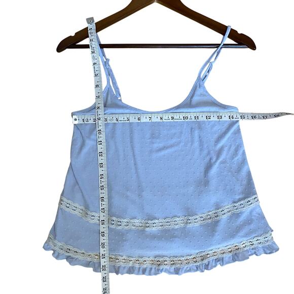 Adore Me Cami Top Baby Blue Womens Size Medium Adjustable Straps Dotted Swiss - Picture 4 of 7